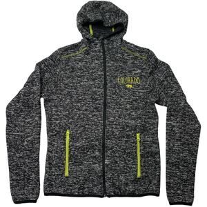 Colorado Bear Adult Small Fleece Long Sleeve Full Zip Sweatshirt Jacket Neon